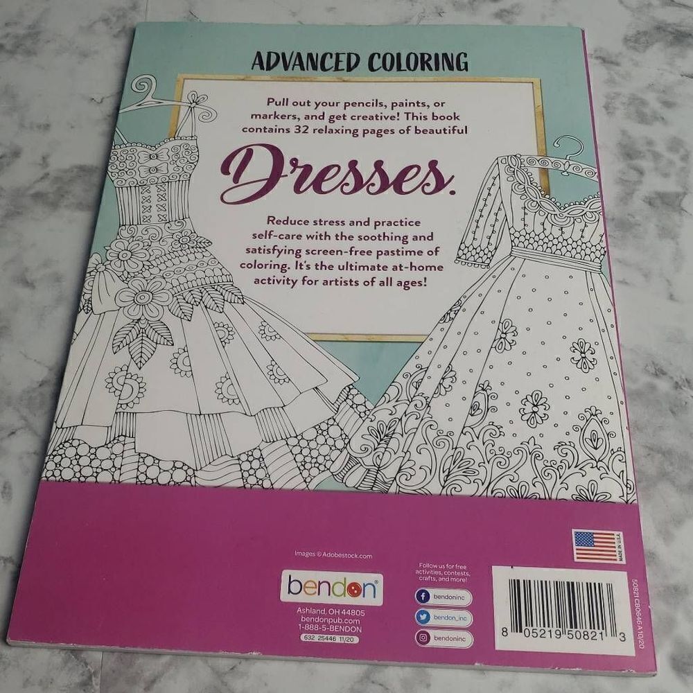 Dresses Advance Coloring Book - Picture 9 of 10